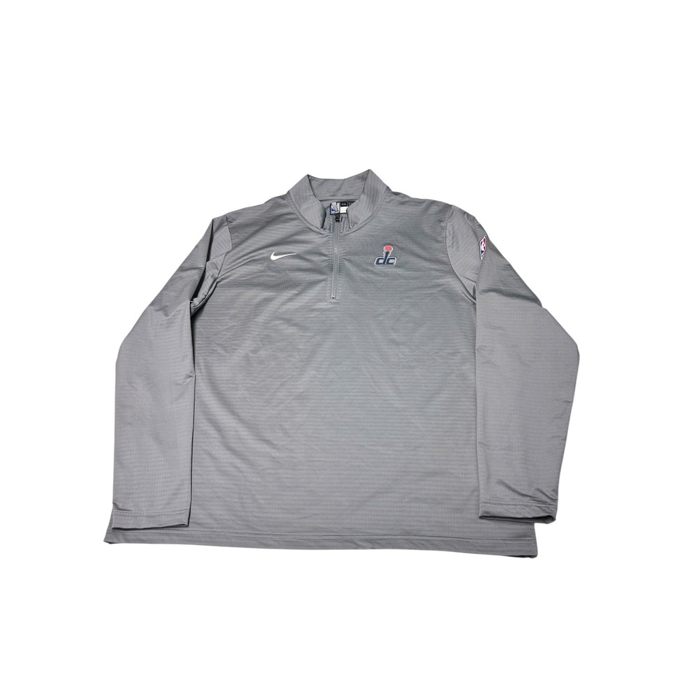 Nike x Washington Wizards NBA Authentics Gray Quarter Zip Pullover Mens XXL